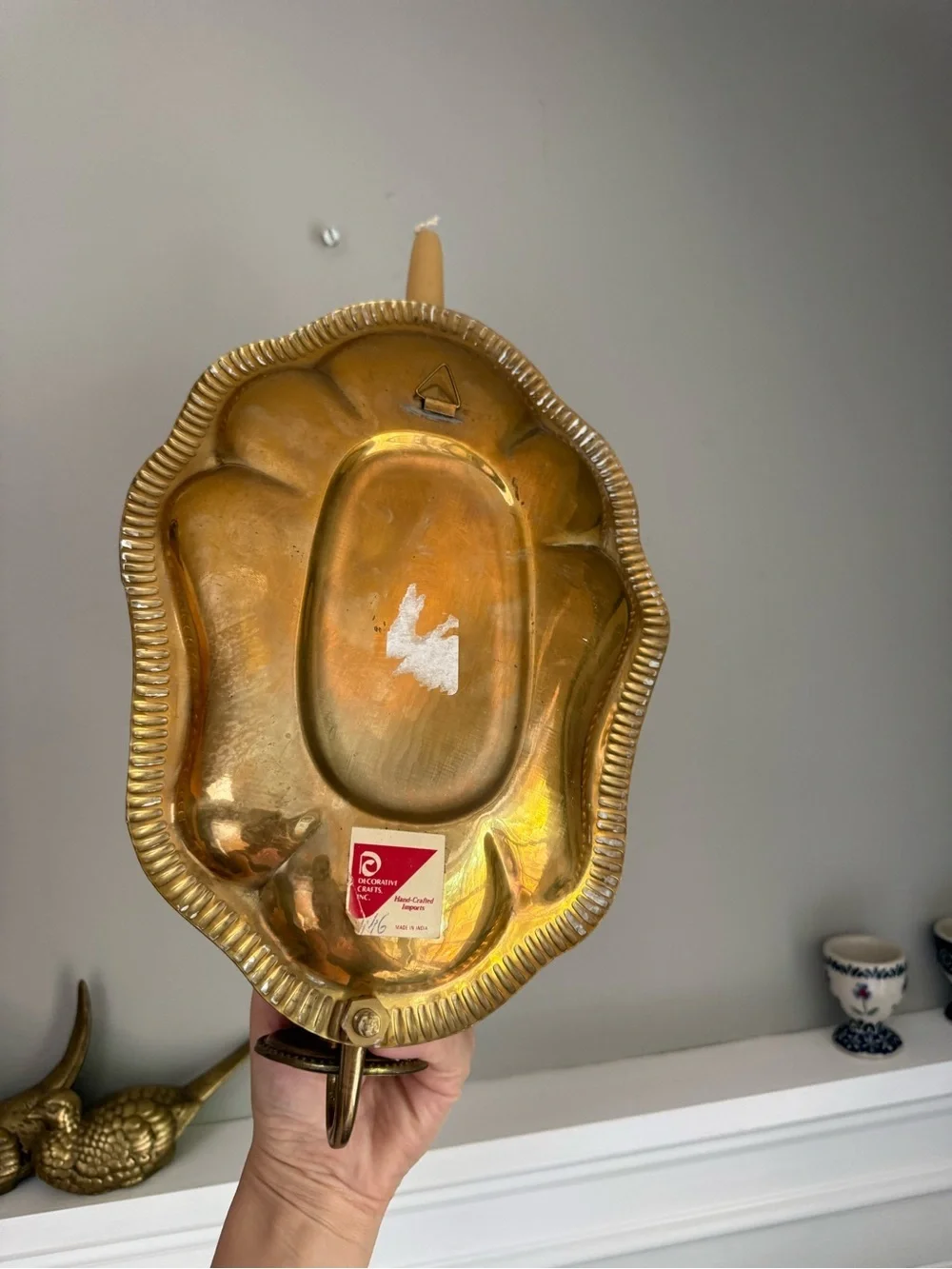Vintage Brass Wall-Mounted taper Candle Sconce hand crafted imports